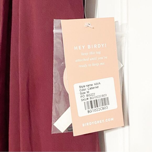 Birdy Grey Kaia Cabernet Chiffon Dress M NEW Bridesmaid Formal Prom Flowy - Picture 5 of 7